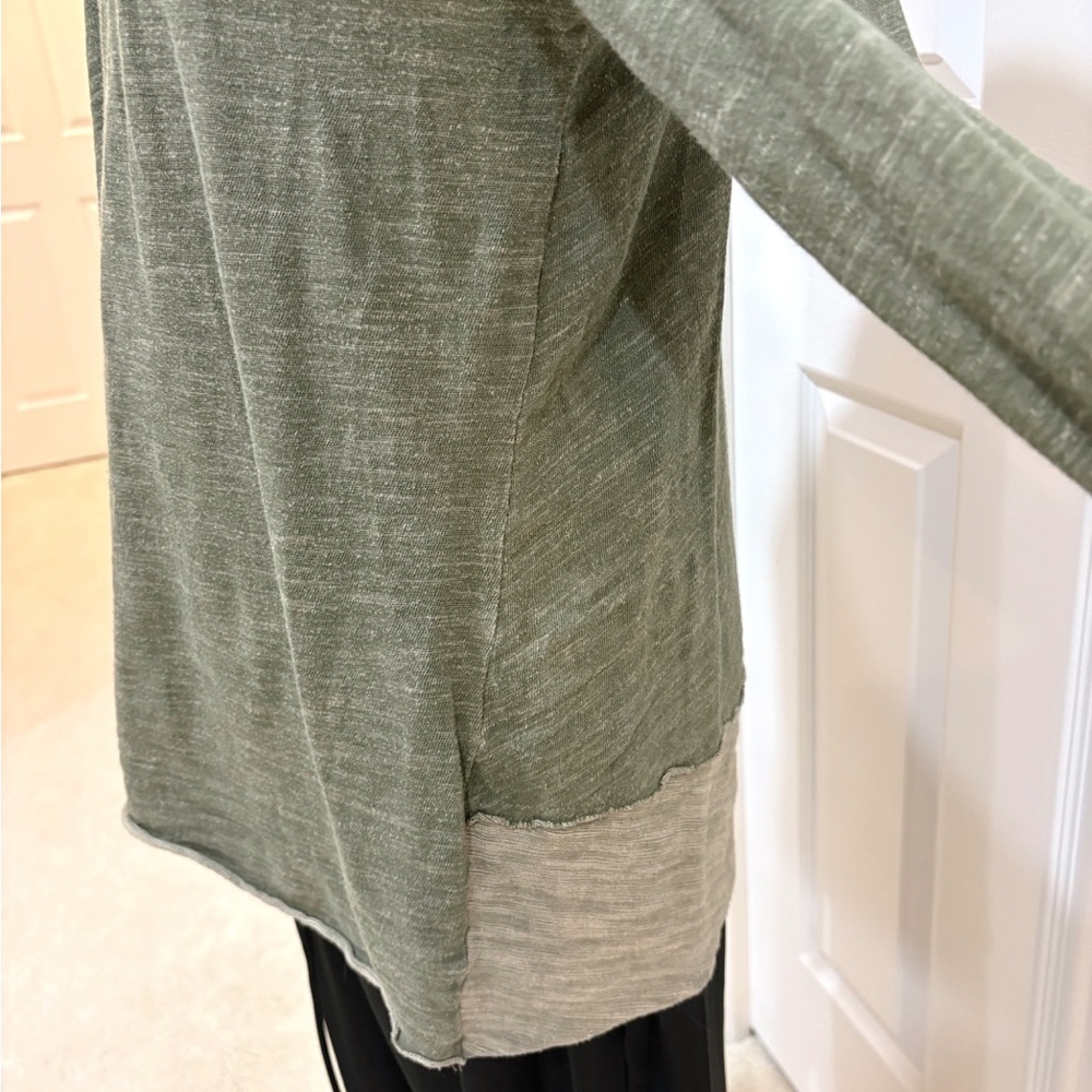 Free People Beach Olive Green Cocoon Cowl Neck Sweater Top Tunic OS - Picture 4 of 8